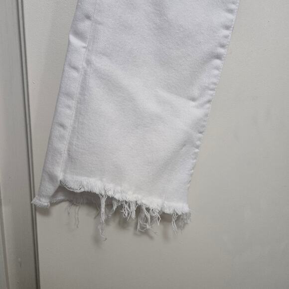 MOTHER The Insider Crop Step Fray Size 26 Fairest of Them All White Denim Jeans - Picture 7 of 12